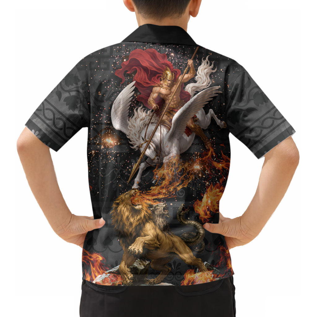 Bellerophon Vs Chimera Greek Mythology Kid Hawaiian Shirt Pegasus Monster Battle Epic