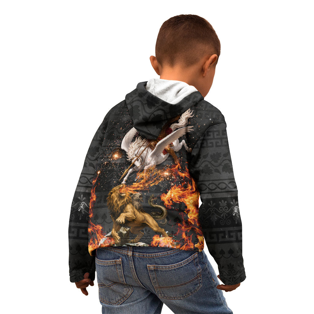 Bellerophon Vs Chimera Greek Mythology Kid Hoodie Pegasus Monster Battle Epic