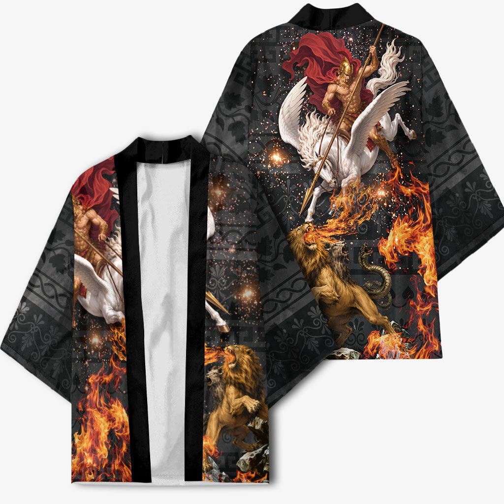 Bellerophon Vs Chimera Greek Mythology Kimono Pegasus Monster Battle Epic