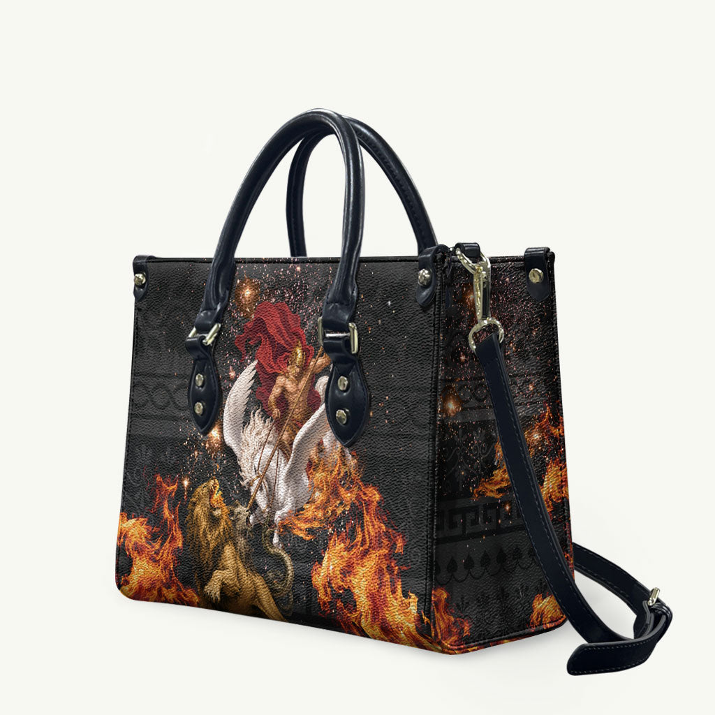 Bellerophon Vs Chimera Greek Mythology Leather Bag Pegasus Monster Battle Epic