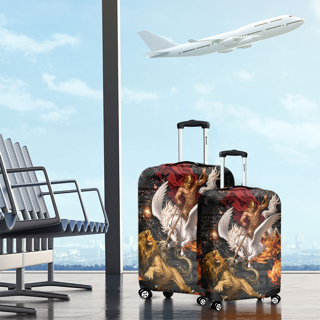Bellerophon Vs Chimera Greek Mythology Luggage Cover Pegasus Monster Battle Epic