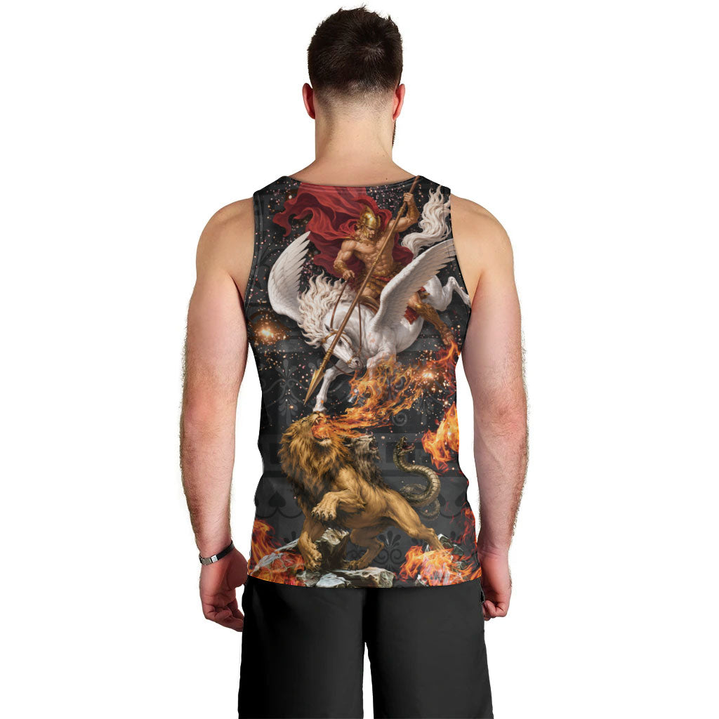 Bellerophon Vs Chimera Greek Mythology Men Tank Top Pegasus Monster Battle Epic