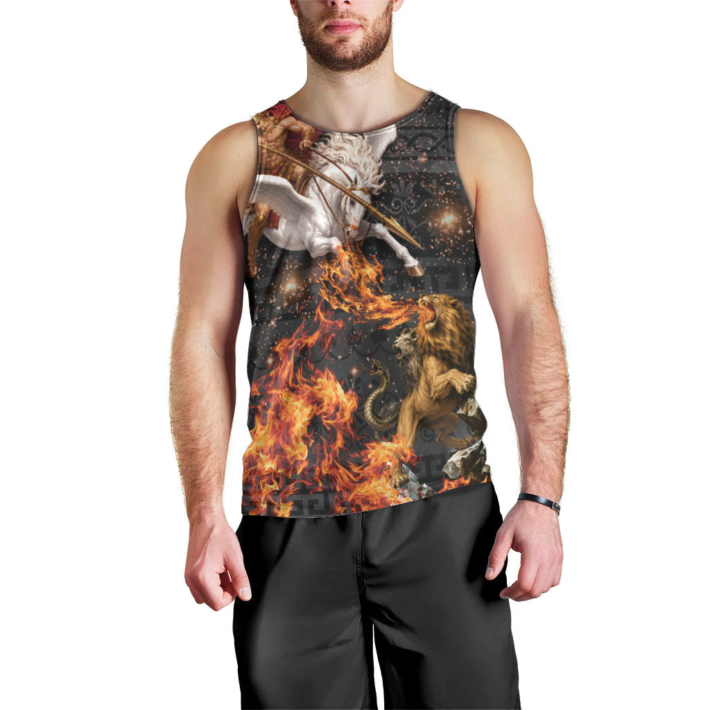 Bellerophon Vs Chimera Greek Mythology Men Tank Top Pegasus Monster Battle Epic
