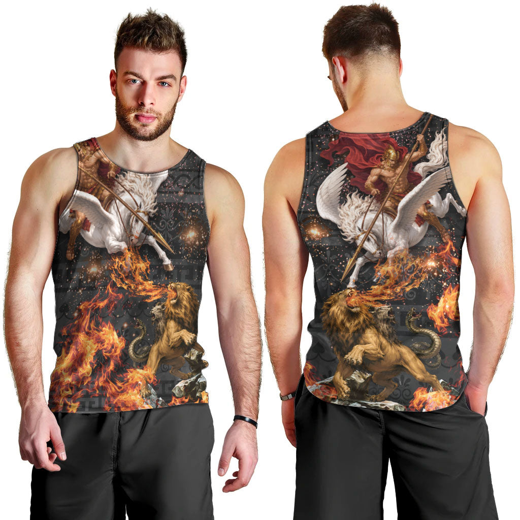 Bellerophon Vs Chimera Greek Mythology Men Tank Top Pegasus Monster Battle Epic