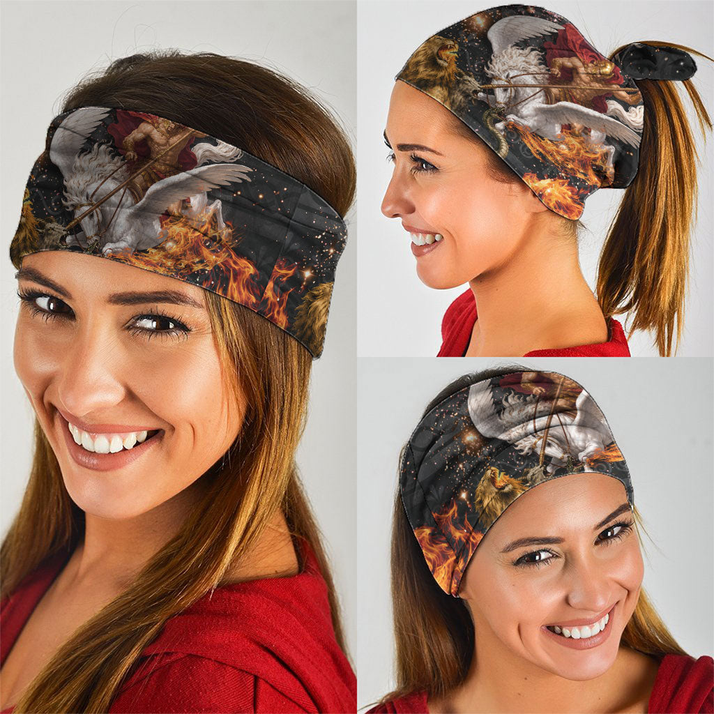 Bellerophon Vs Chimera Greek Mythology Neck Gaiter Pegasus Monster Battle Epic