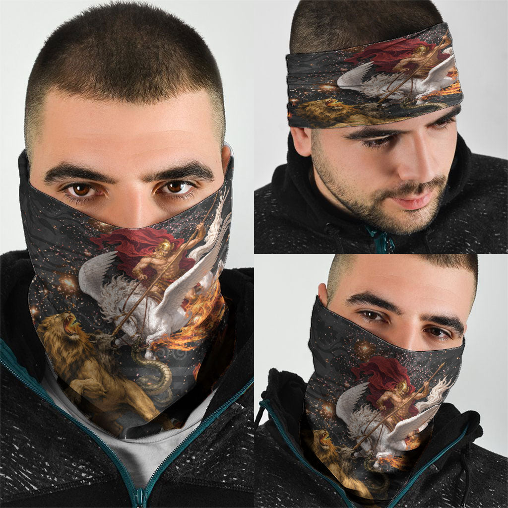 Bellerophon Vs Chimera Greek Mythology Neck Gaiter Pegasus Monster Battle Epic