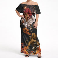 Bellerophon Vs Chimera Greek Mythology Off Shoulder Maxi Dress Pegasus Monster Battle Epic