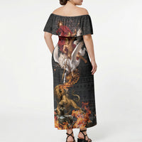 Bellerophon Vs Chimera Greek Mythology Off Shoulder Maxi Dress Pegasus Monster Battle Epic
