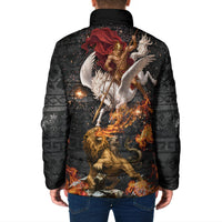 Bellerophon Vs Chimera Greek Mythology Padded Jacket Pegasus Monster Battle Epic