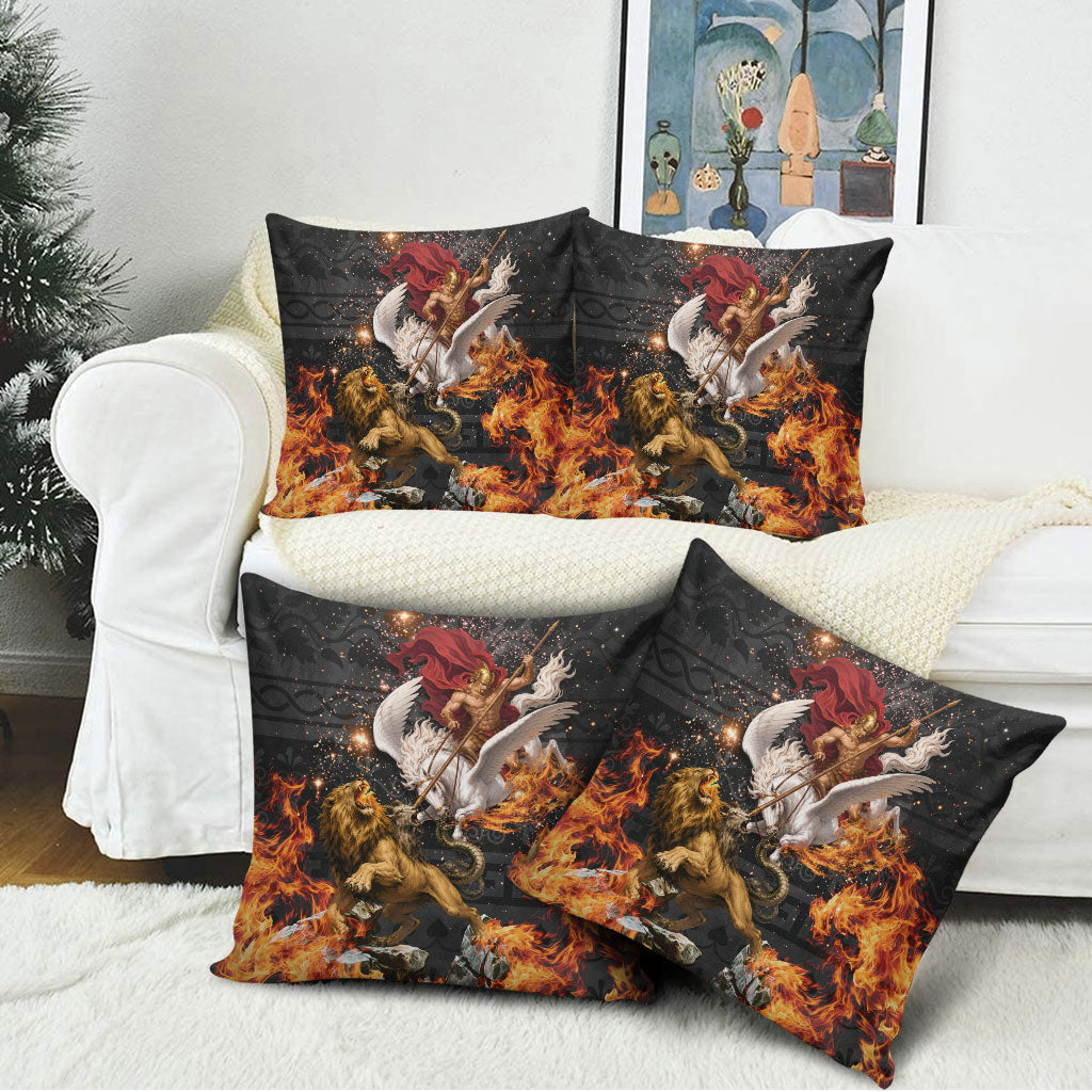 Bellerophon Vs Chimera Greek Mythology Pillow Cover Pegasus Monster Battle Epic