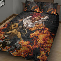 Bellerophon Vs Chimera Greek Mythology Quilt Bed Set Pegasus Monster Battle Epic