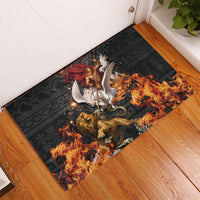 Bellerophon Vs Chimera Greek Mythology Rubber Doormat Pegasus Monster Battle Epic