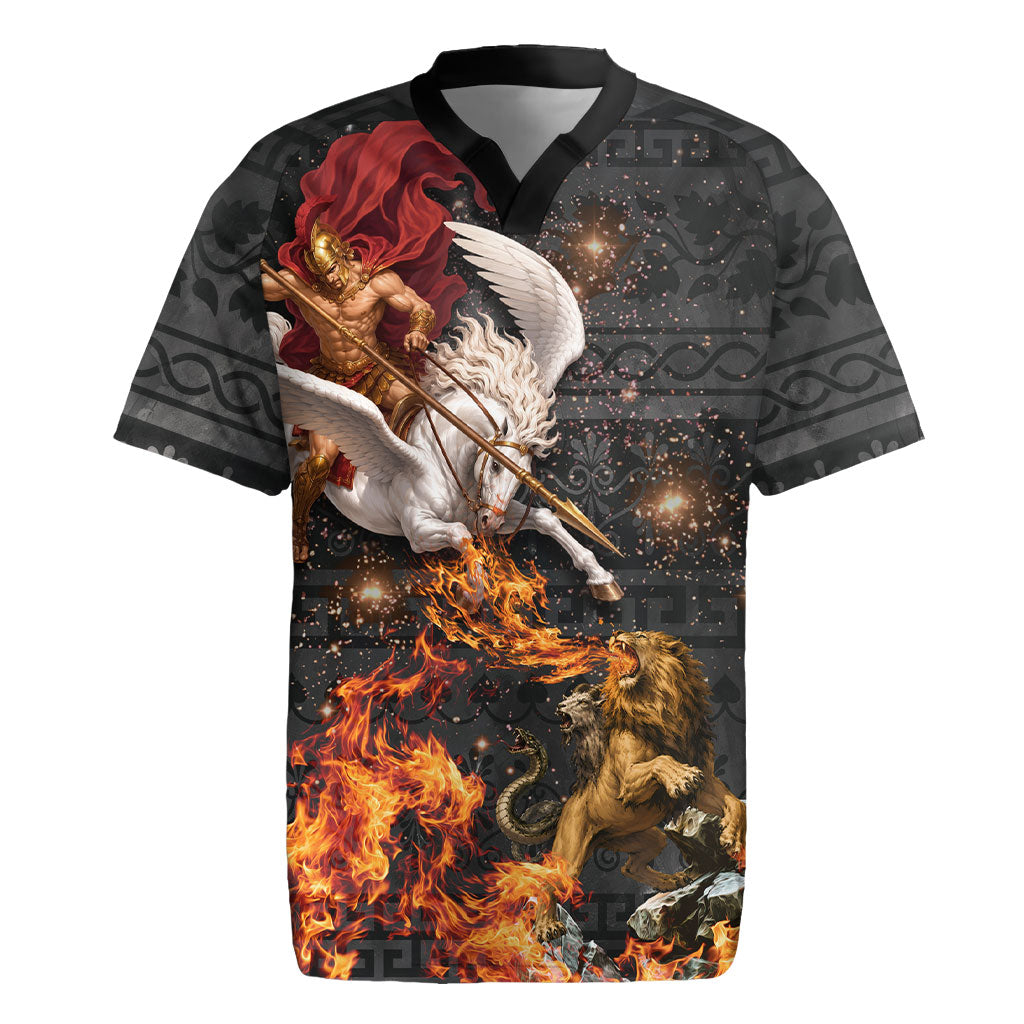 Bellerophon Vs Chimera Greek Mythology Rugby Jersey Pegasus Monster Battle Epic