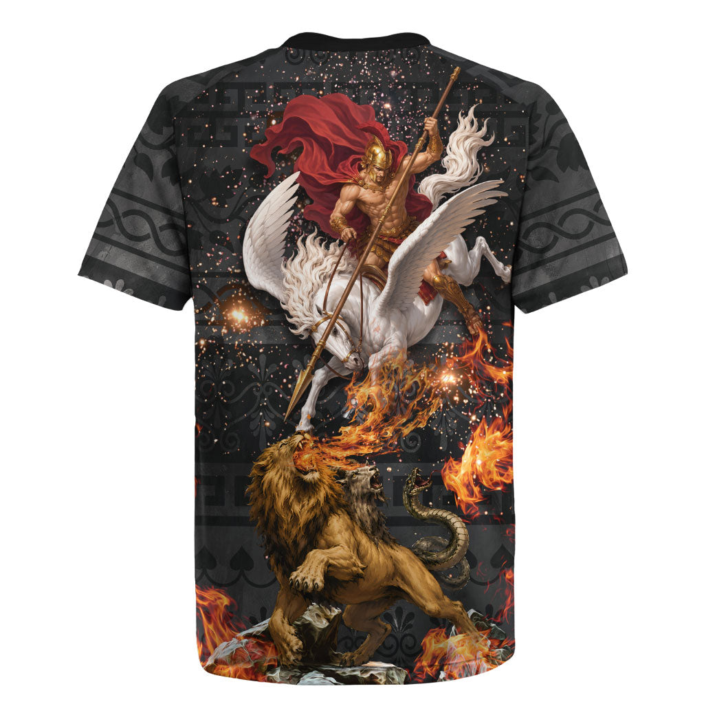 Bellerophon Vs Chimera Greek Mythology Rugby Jersey Pegasus Monster Battle Epic