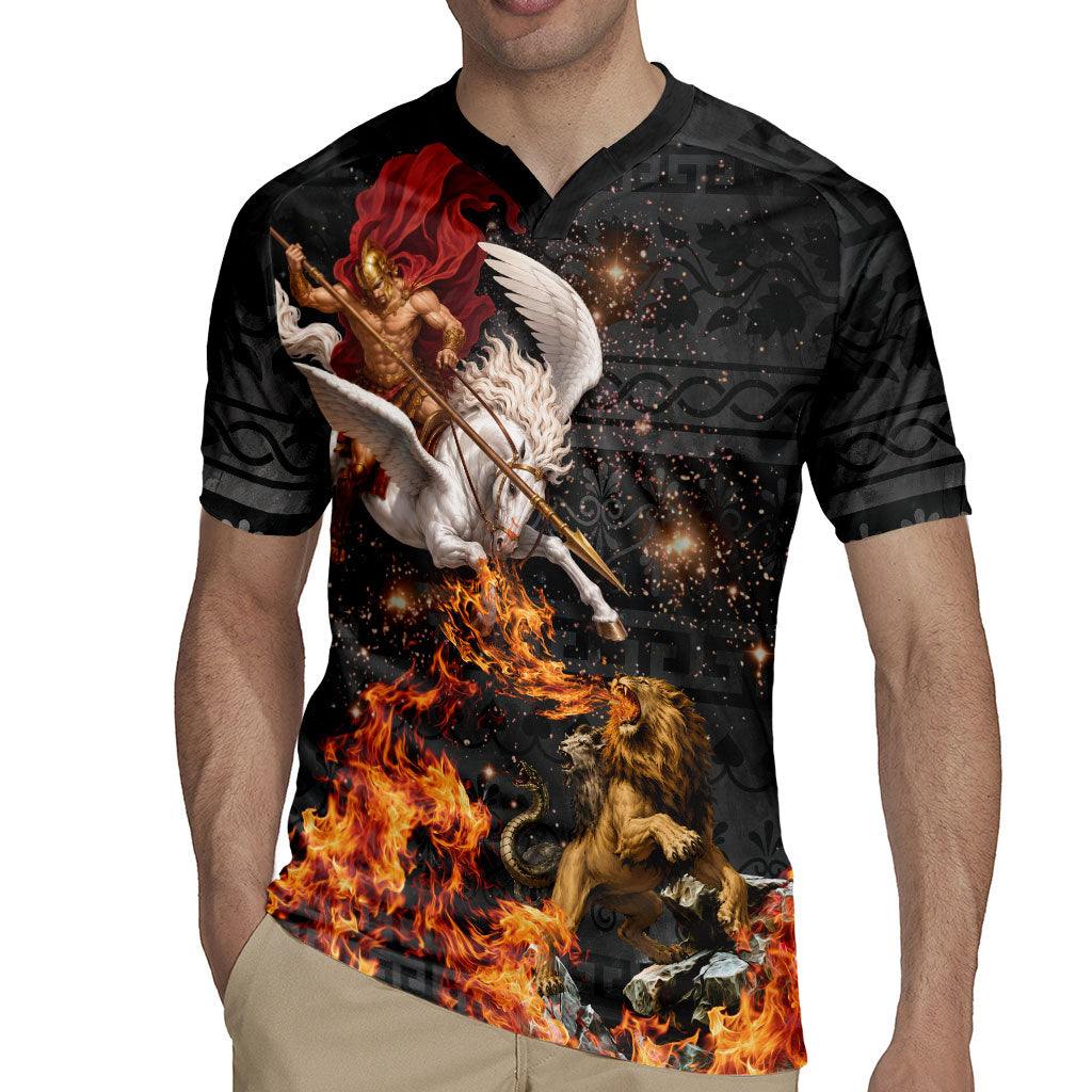 Bellerophon Vs Chimera Greek Mythology Rugby Jersey Pegasus Monster Battle Epic