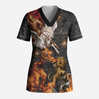 Bellerophon Vs Chimera Greek Mythology Scrub Top Pegasus Monster Battle Epic