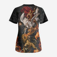 Bellerophon Vs Chimera Greek Mythology Scrub Top Pegasus Monster Battle Epic