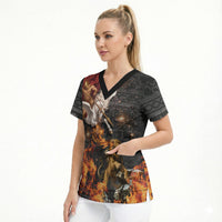 Bellerophon Vs Chimera Greek Mythology Scrub Top Pegasus Monster Battle Epic