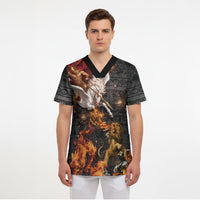 Bellerophon Vs Chimera Greek Mythology Scrub Top Pegasus Monster Battle Epic
