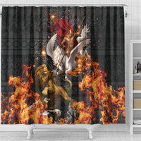 Bellerophon Vs Chimera Greek Mythology Shower Curtain Pegasus Monster Battle Epic