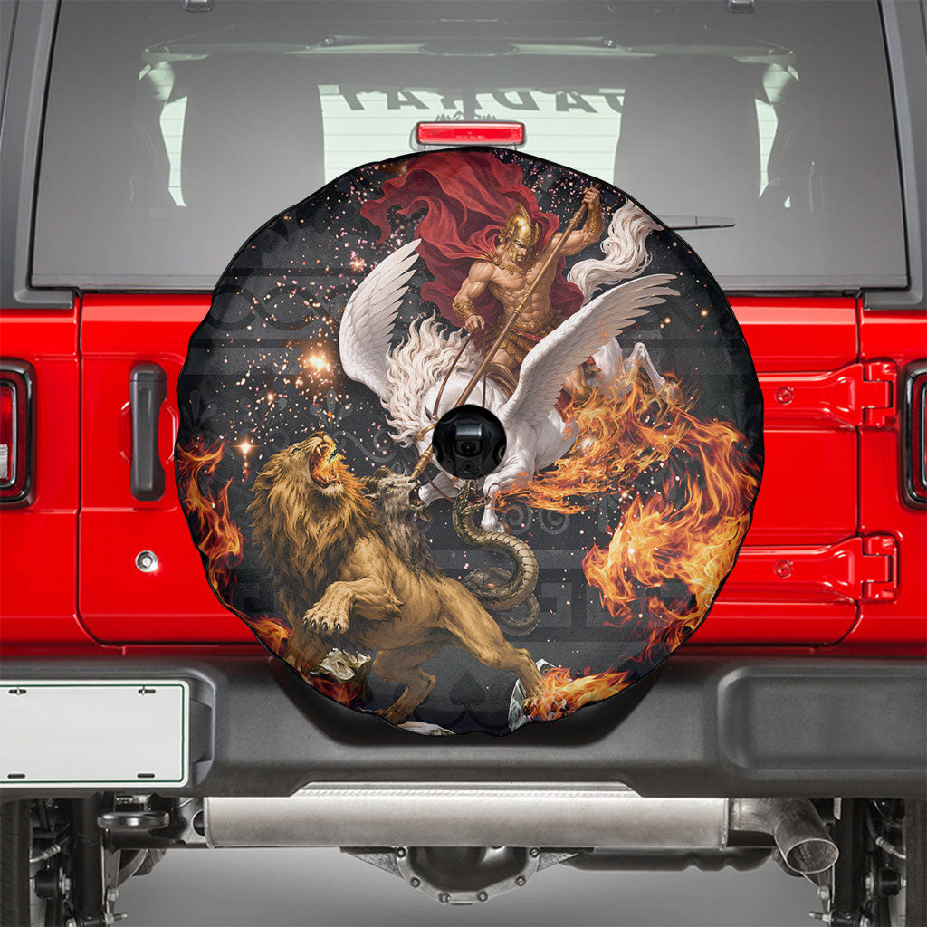Bellerophon Vs Chimera Greek Mythology Spare Tire Cover Pegasus Monster Battle Epic