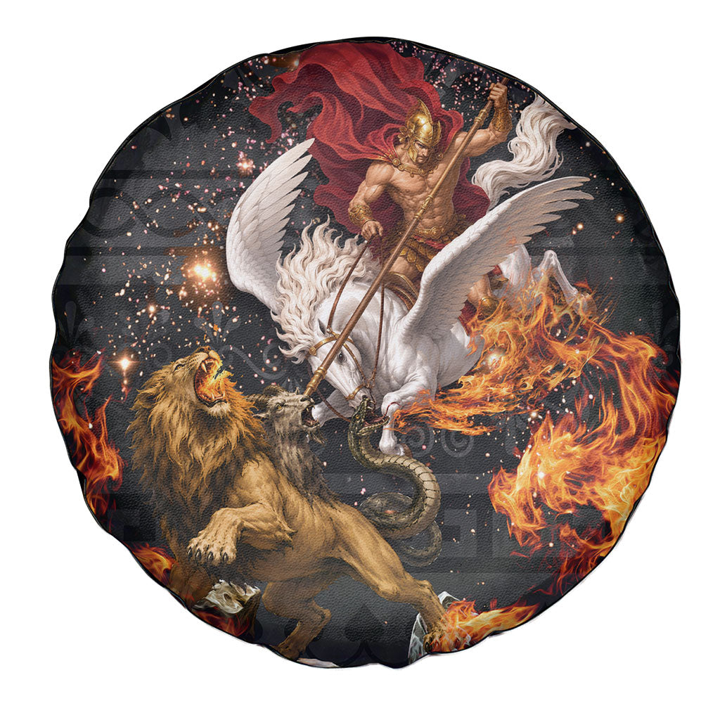 Bellerophon Vs Chimera Greek Mythology Spare Tire Cover Pegasus Monster Battle Epic