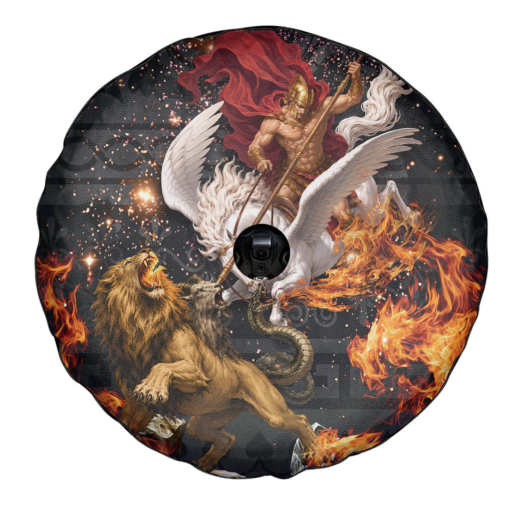 Bellerophon Vs Chimera Greek Mythology Spare Tire Cover Pegasus Monster Battle Epic