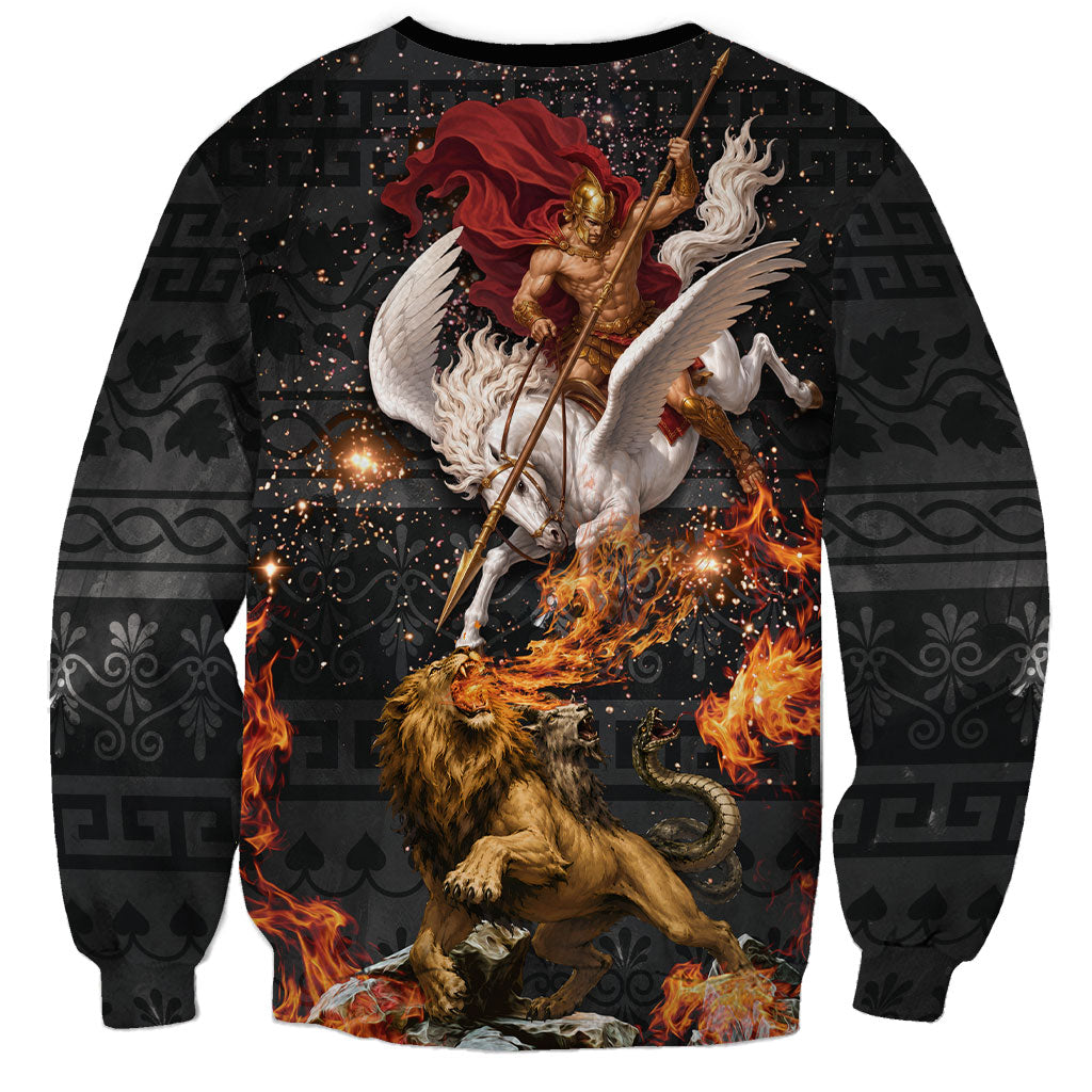 Bellerophon Vs Chimera Greek Mythology Sweatshirt Pegasus Monster Battle Epic