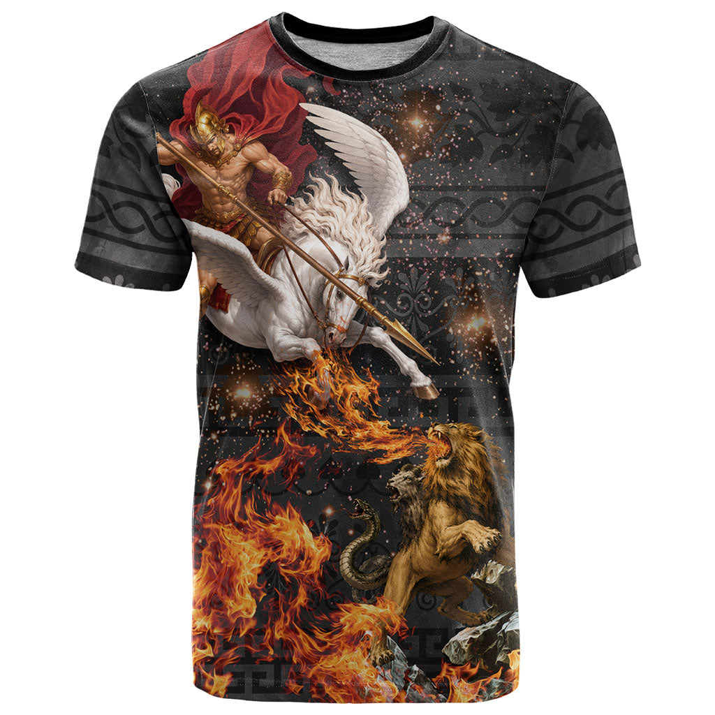Bellerophon Vs Chimera Greek Mythology T Shirt Pegasus Monster Battle Epic