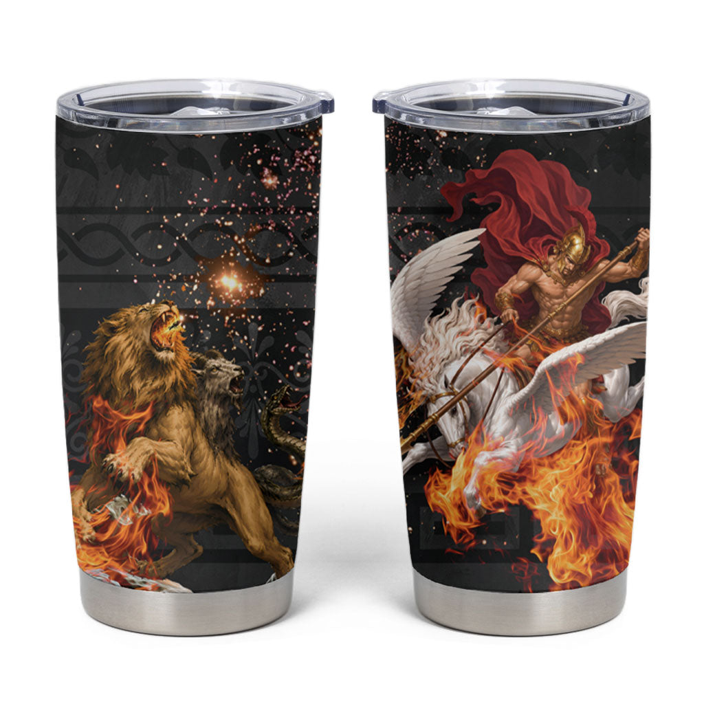 Bellerophon Vs Chimera Greek Mythology Tumbler Cup Pegasus Monster Battle Epic