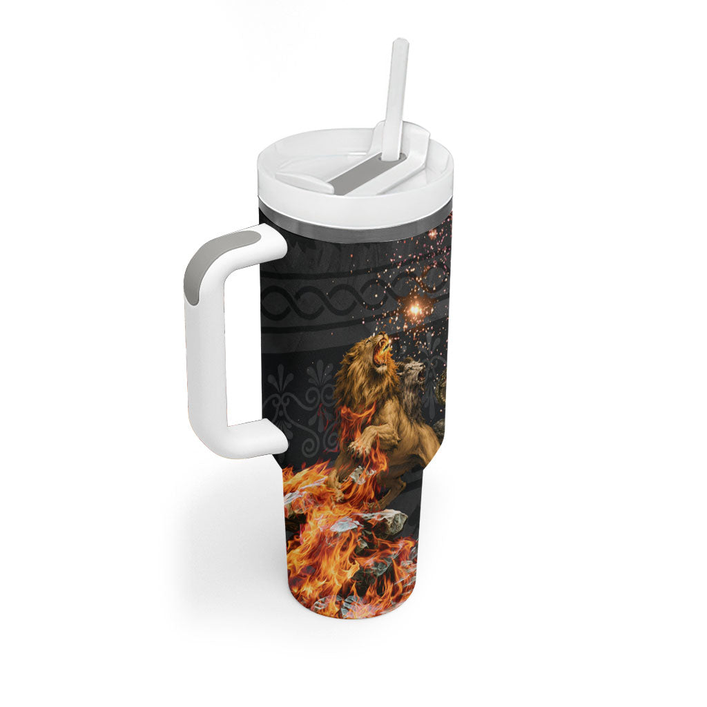Bellerophon Vs Chimera Greek Mythology Tumbler With Handle Pegasus Monster Battle Epic