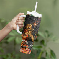 Bellerophon Vs Chimera Greek Mythology Tumbler With Handle Pegasus Monster Battle Epic