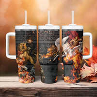 Bellerophon Vs Chimera Greek Mythology Tumbler With Handle Pegasus Monster Battle Epic