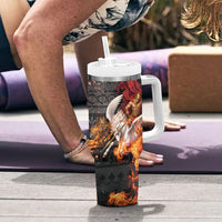 Bellerophon Vs Chimera Greek Mythology Tumbler With Handle Pegasus Monster Battle Epic