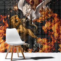 Bellerophon Vs Chimera Greek Mythology Window Curtain Pegasus Monster Battle Epic