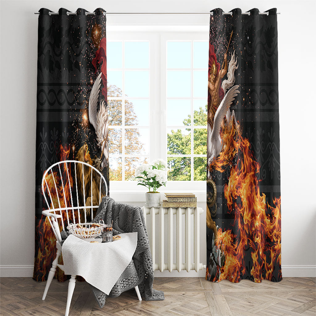 Bellerophon Vs Chimera Greek Mythology Window Curtain Pegasus Monster Battle Epic