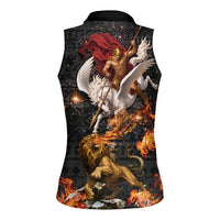 Bellerophon Vs Chimera Greek Mythology Women Sleeveless Polo Shirt Pegasus Monster Battle Epic