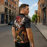 Bellerophon Vs Chimera Greek Mythology Zipper Polo Shirt Pegasus Monster Battle Epic