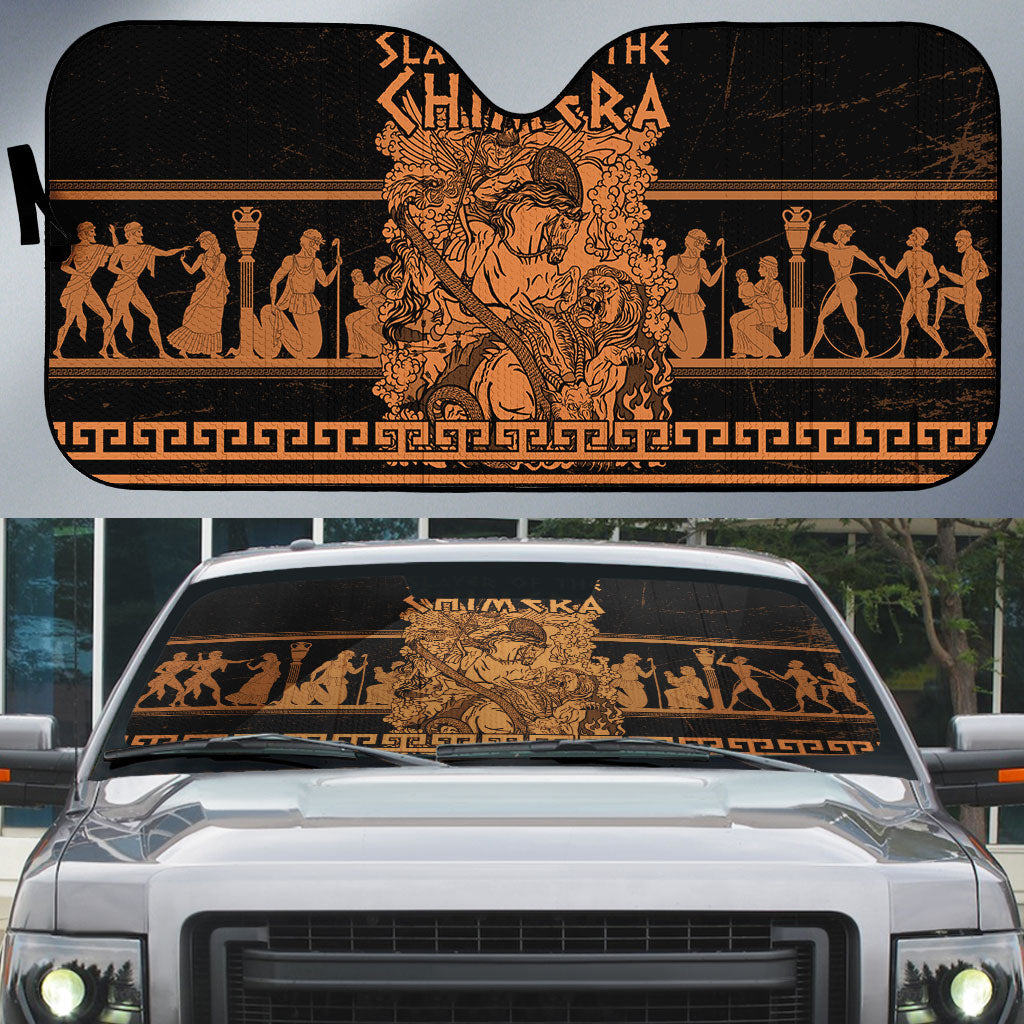 Bellerophon Vs Chimera Greek Mythology Auto Sun Shade Ancient Greek Heroic