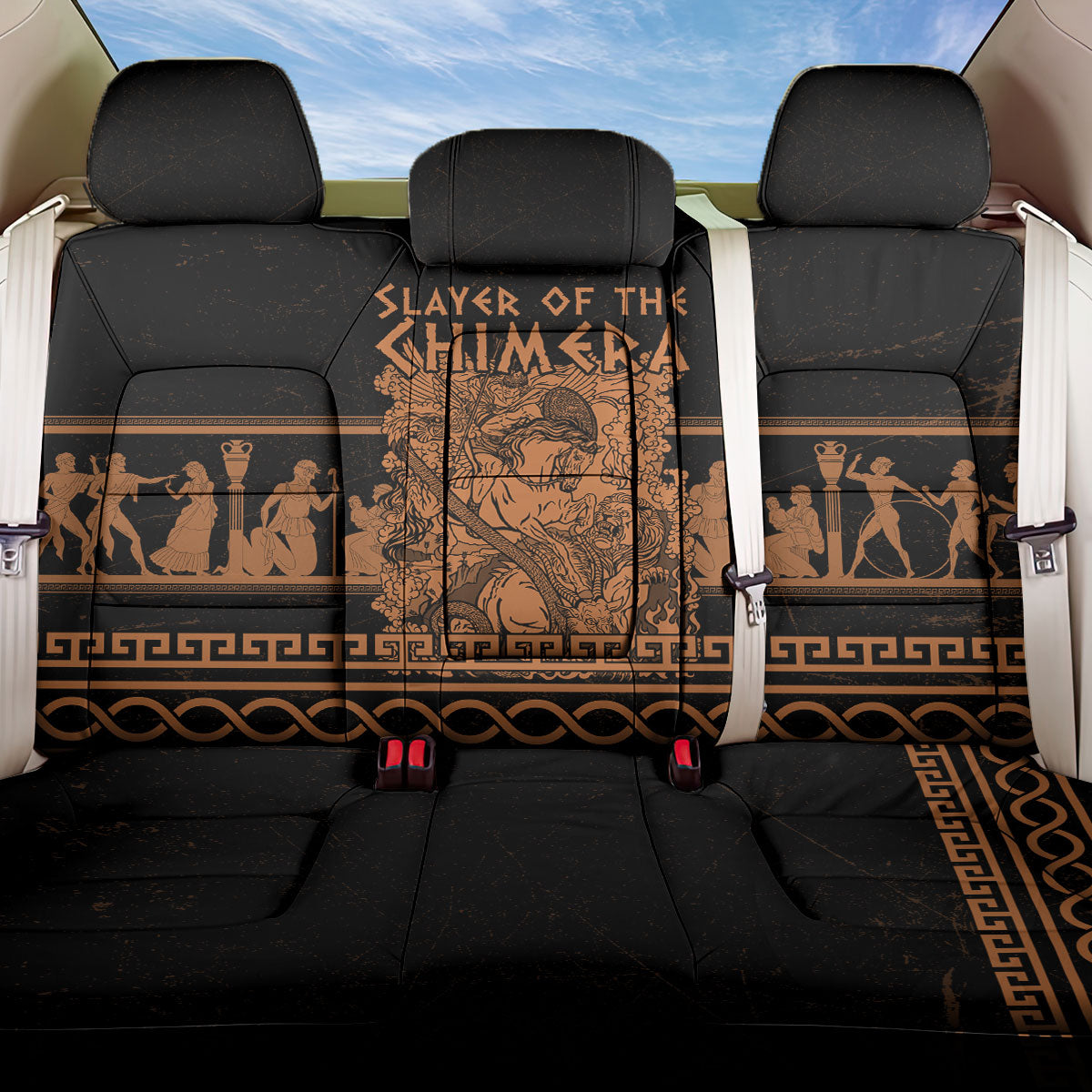 Bellerophon Vs Chimera Greek Mythology Back Car Seat Cover Ancient Greek Heroic