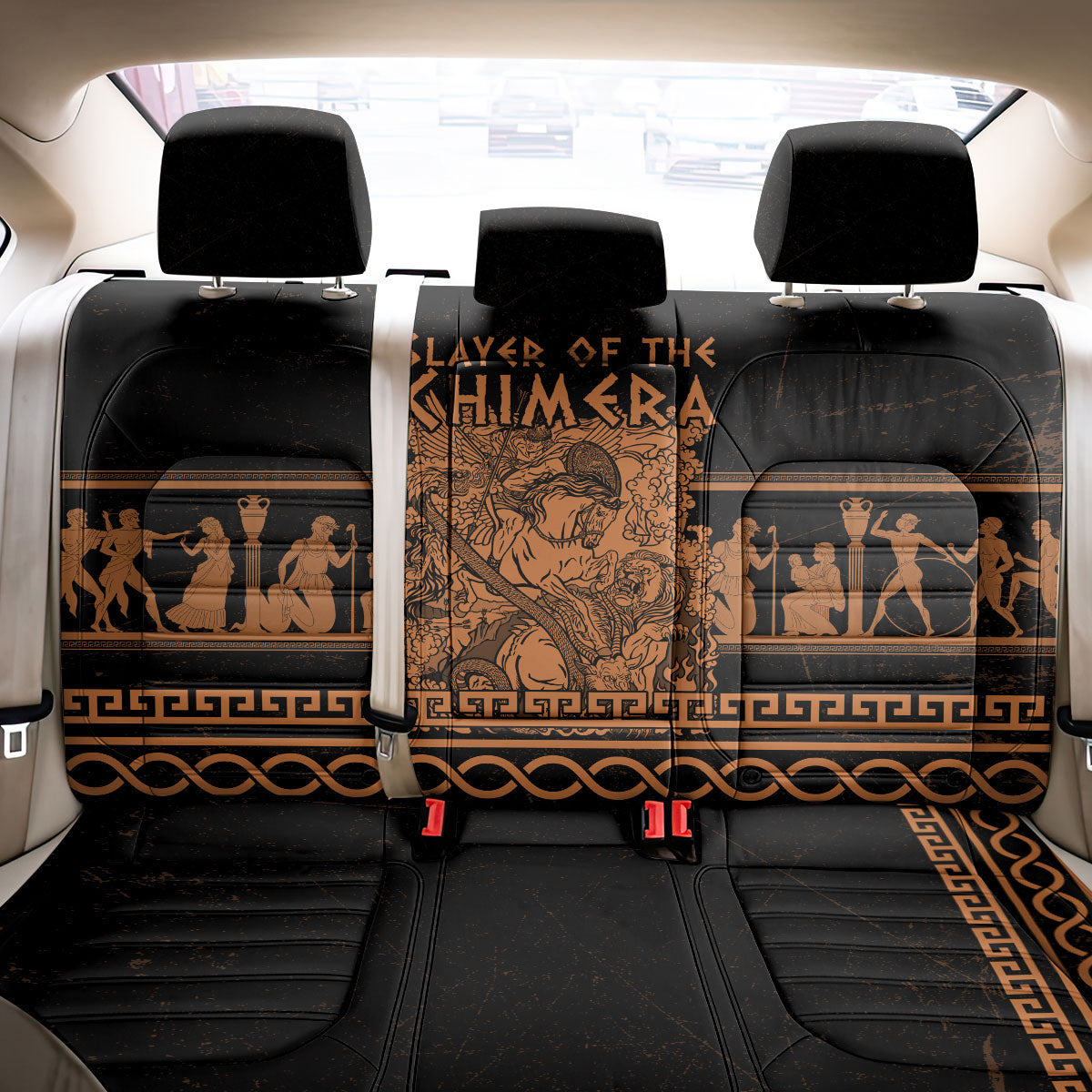 Bellerophon Vs Chimera Greek Mythology Back Car Seat Cover Ancient Greek Heroic