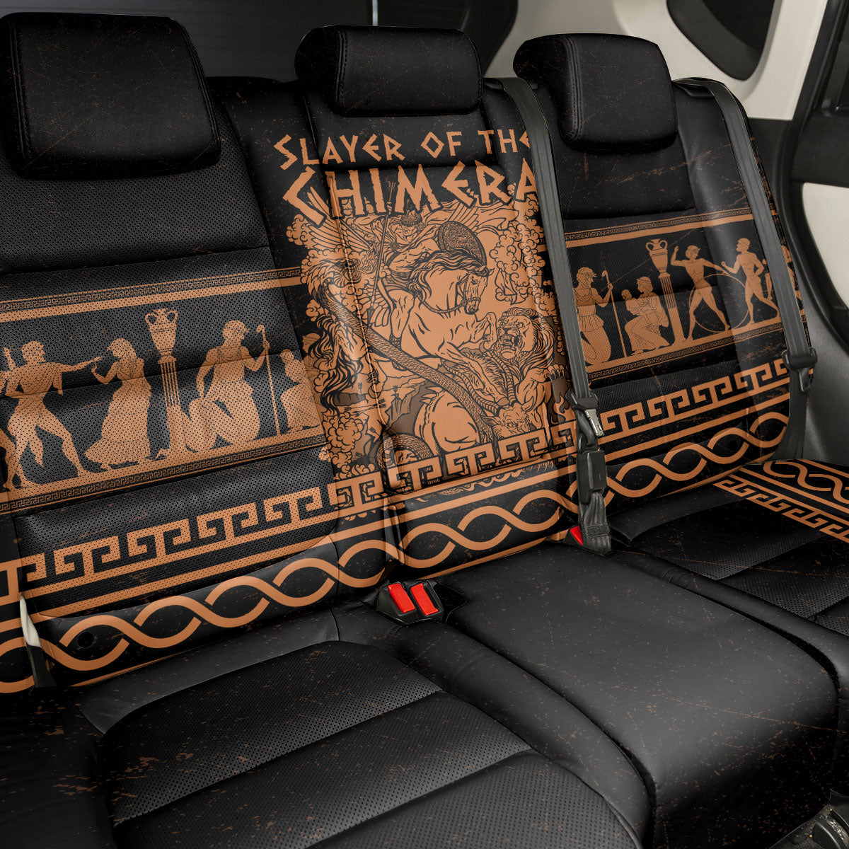 Bellerophon Vs Chimera Greek Mythology Back Car Seat Cover Ancient Greek Heroic