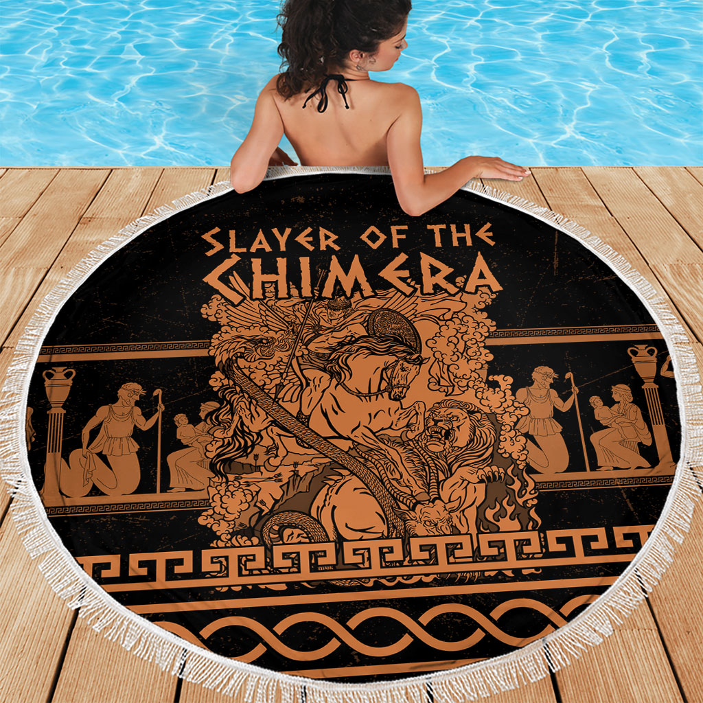 Bellerophon Vs Chimera Greek Mythology Beach Blanket Ancient Greek Heroic