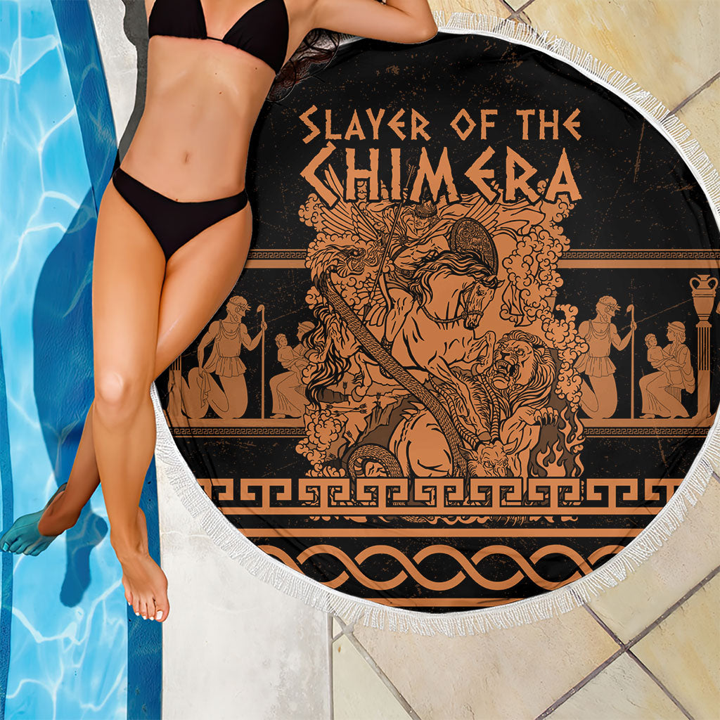Bellerophon Vs Chimera Greek Mythology Beach Blanket Ancient Greek Heroic