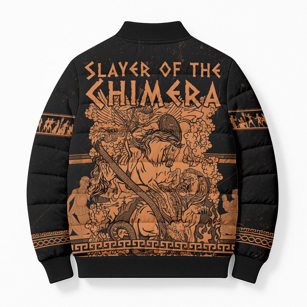 Bellerophon Vs Chimera Greek Mythology Bomber Puffer Jacket Ancient Greek Heroic