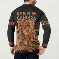 Bellerophon Vs Chimera Greek Mythology Button Sweatshirt Ancient Greek Heroic