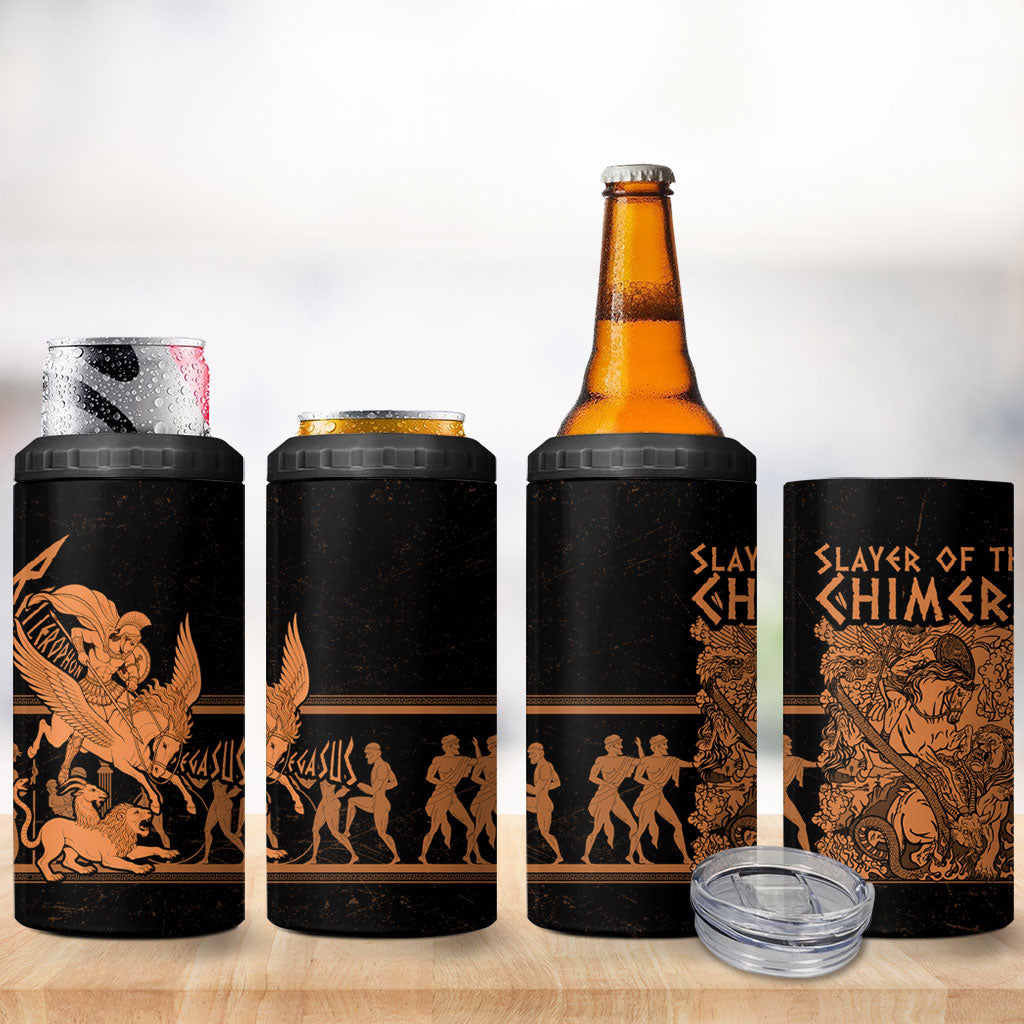 Bellerophon Vs Chimera Greek Mythology 4 in 1 Can Cooler Tumbler Ancient Greek Heroic