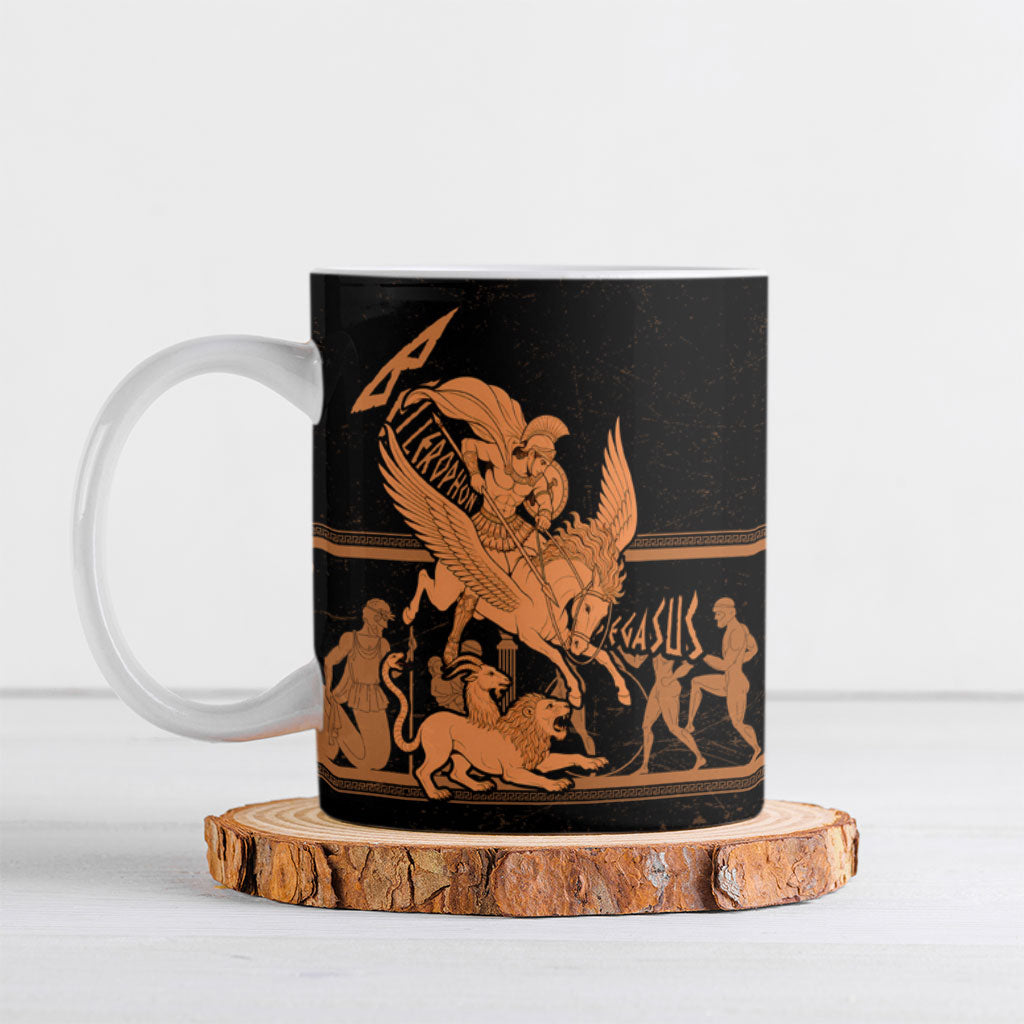Bellerophon Vs Chimera Greek Mythology Ceramic Mug Ancient Greek Heroic