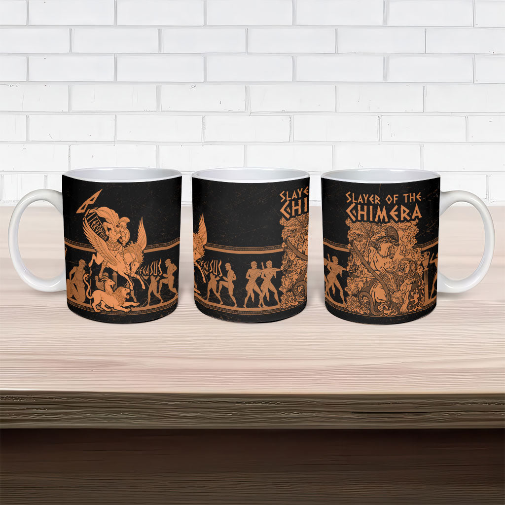 Bellerophon Vs Chimera Greek Mythology Ceramic Mug Ancient Greek Heroic
