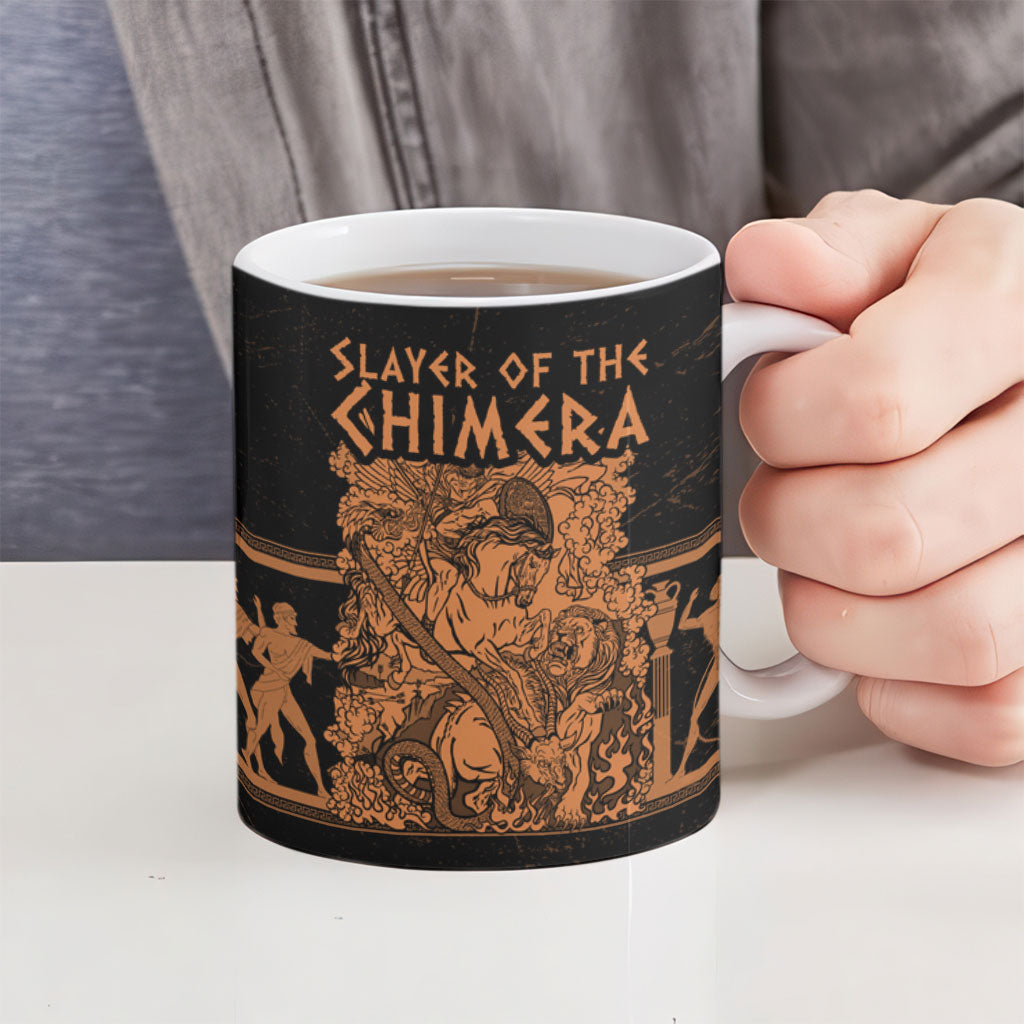 Bellerophon Vs Chimera Greek Mythology Ceramic Mug Ancient Greek Heroic